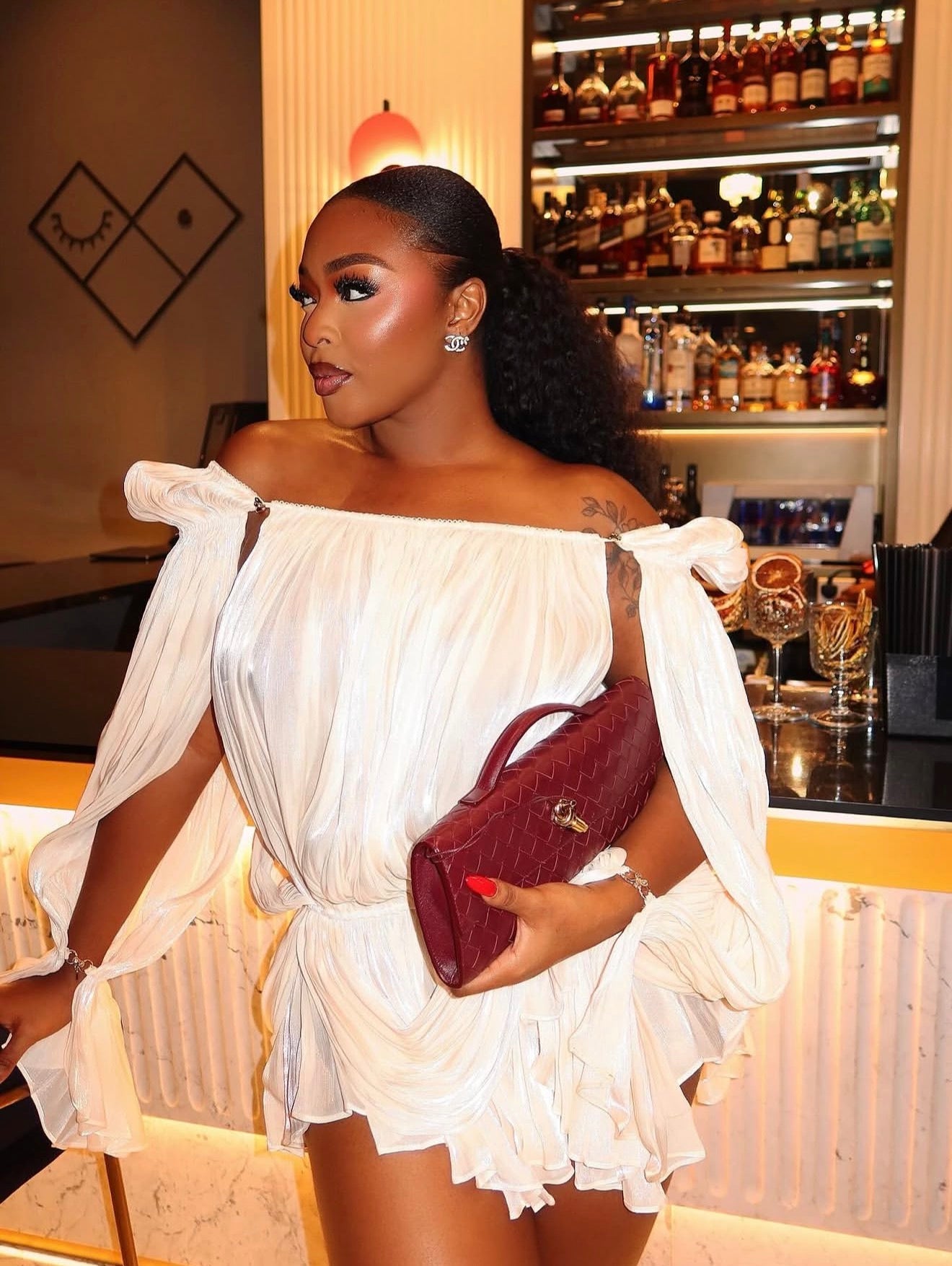 Puff sleeve mini dress