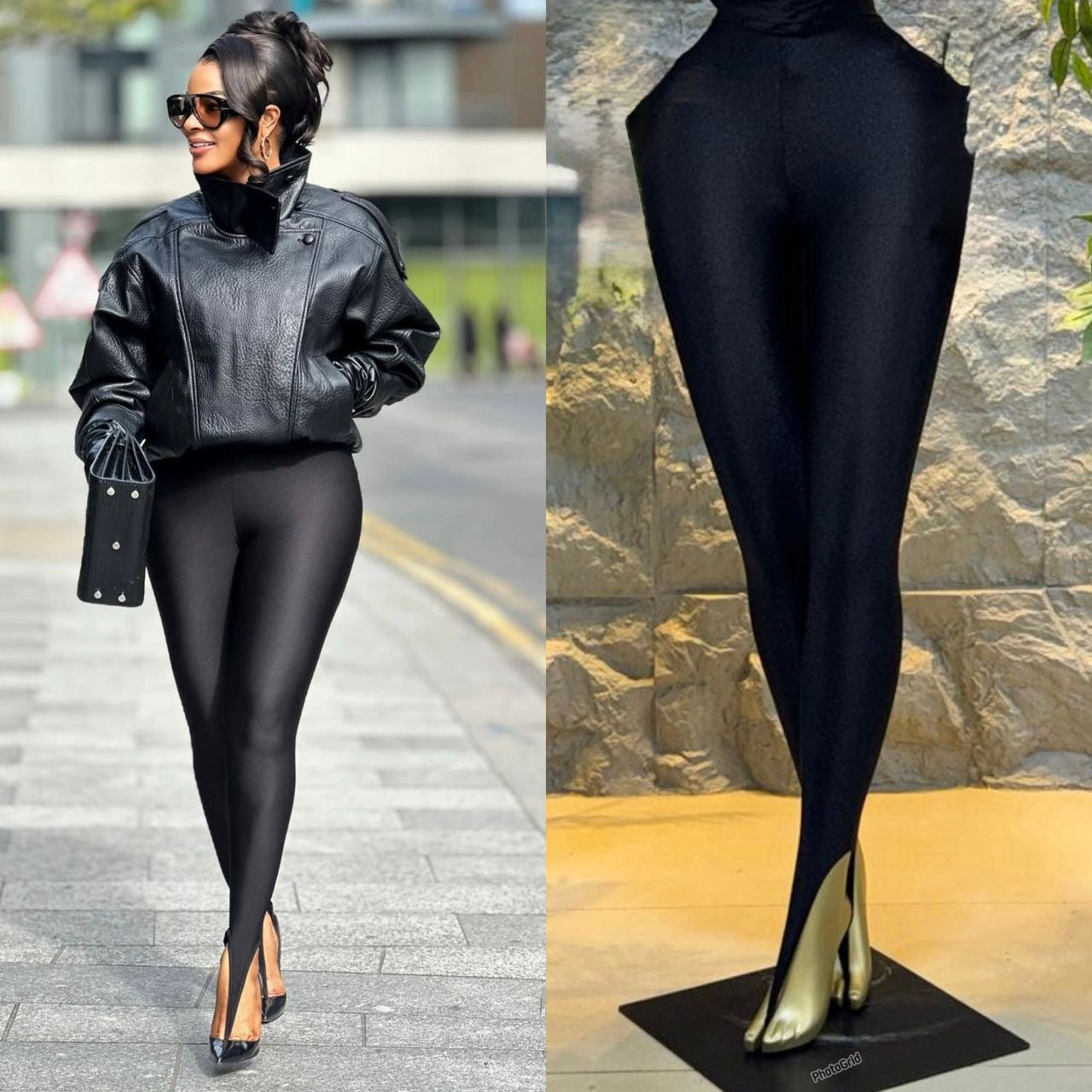 Peep-toe leggings