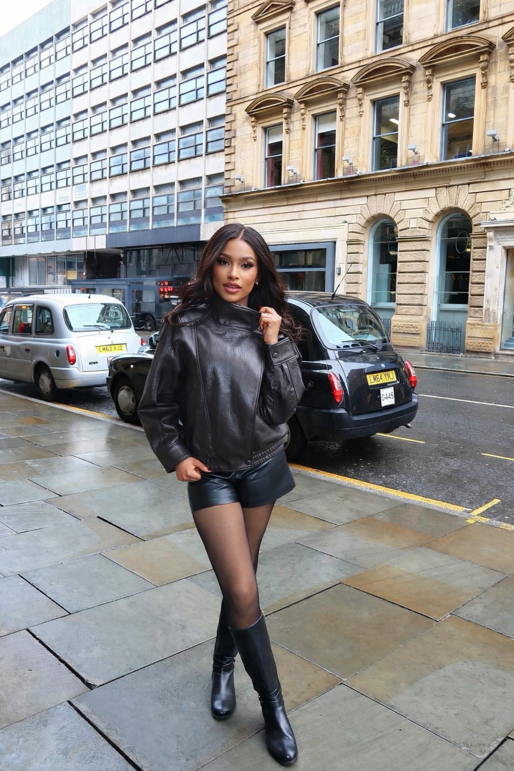 Faux leather jacket