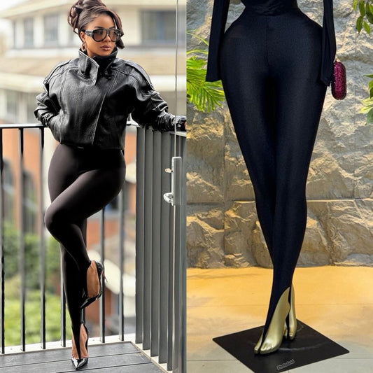 Peep-toe leggings