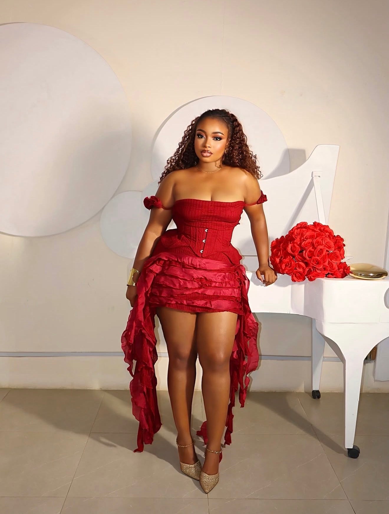 Three-piece corset dress